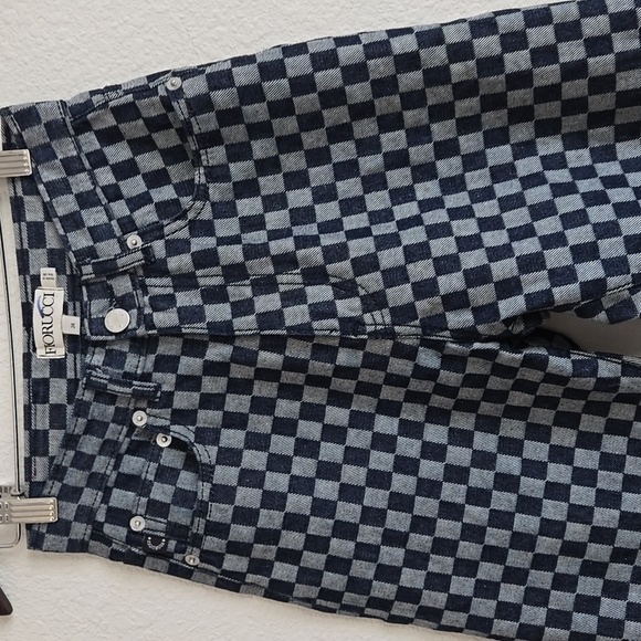 Fiorucci Denim Blue and White Checkered Jeans - Picture 6 of 10
